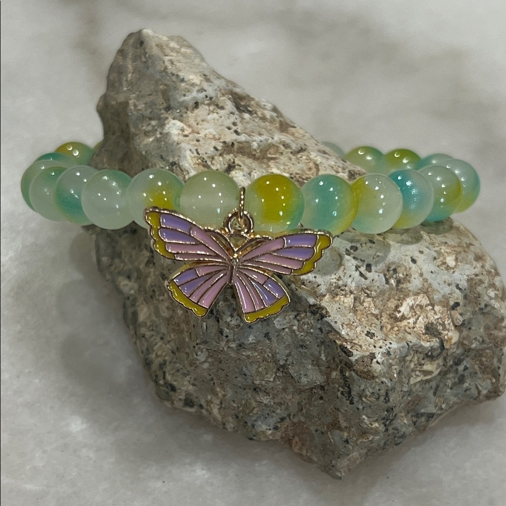 Butterfly Charm Beaded Bracelet